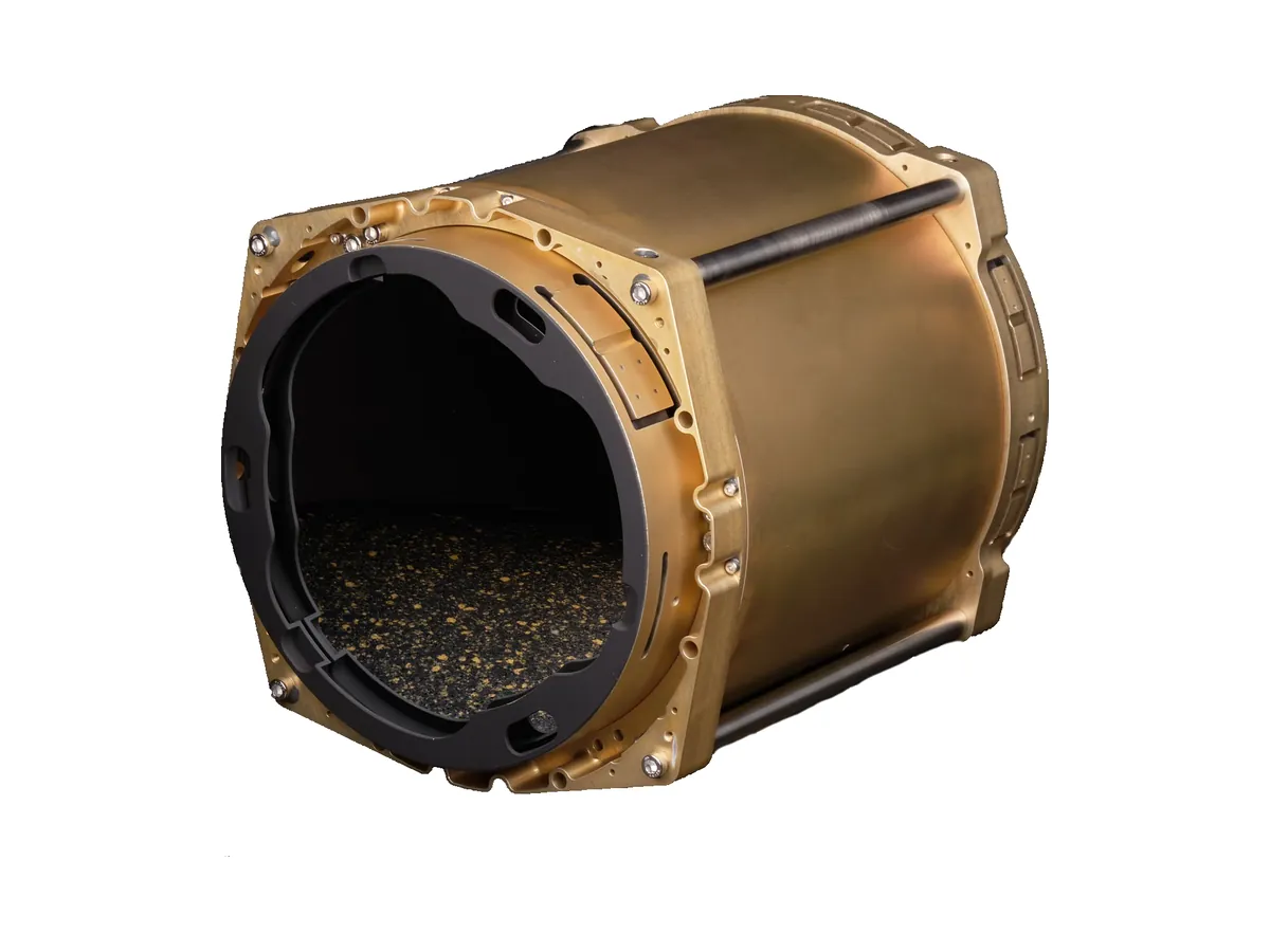 Chromar C264 f/1.1 fast catadioptric space lens, 264 mm, in orbit