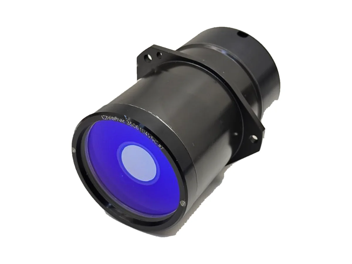 Chromar C350 f/6.1 catadioptric lens for long-range surveillance, 350 mm