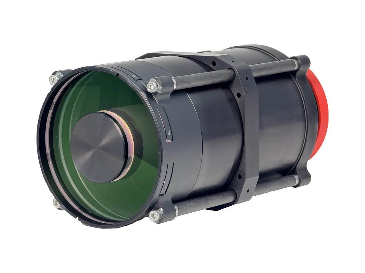 Chromar C845 f/8.8 catadioptric lens for a 3U CubeSat camera, 845 mm, in orbit